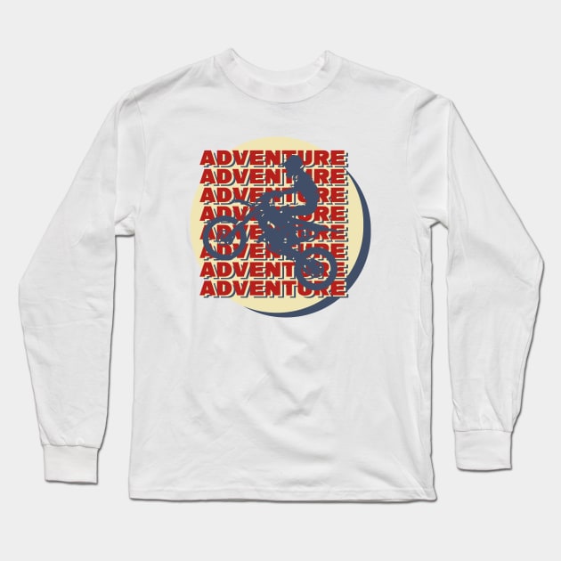 vintage retro motocross Long Sleeve T-Shirt by fokaction